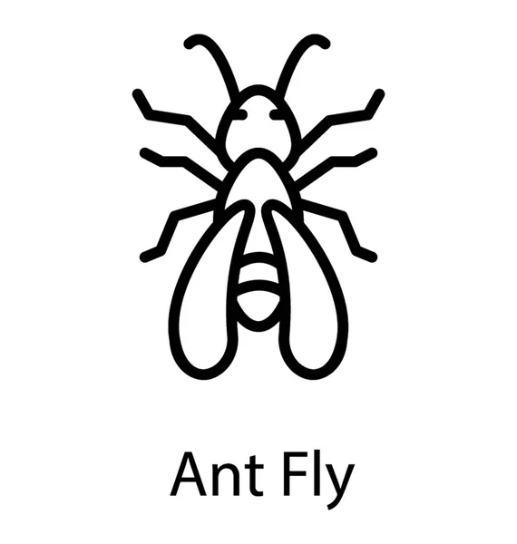 Ikonen För Insekt Med Vingar Länge Föreställande Cicada — Stock vektor