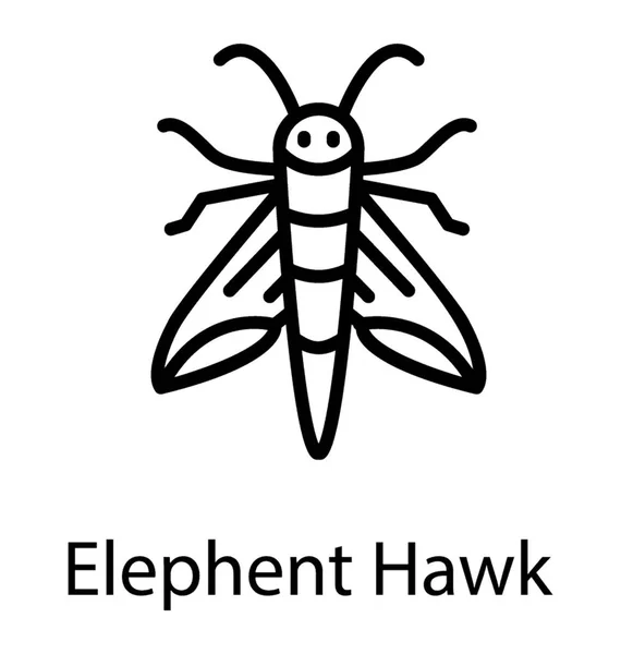 Ikone Eines Insekts Mit Langen Flügeln — Stockvektor