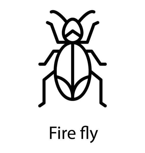 Bir Böceğin Ateşböceği Resmeden Bir Ampul Sahip Simgesi — Stok Vektör
