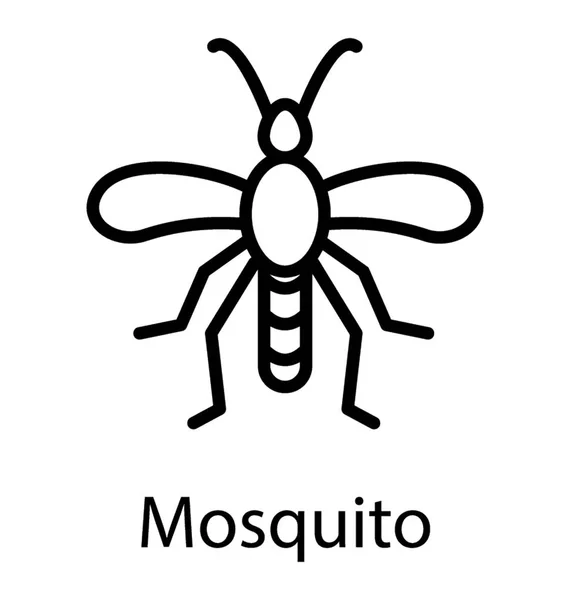 Icono Insecto Con Una Aguja Cara Que Representa Mosquito — Vector de stock