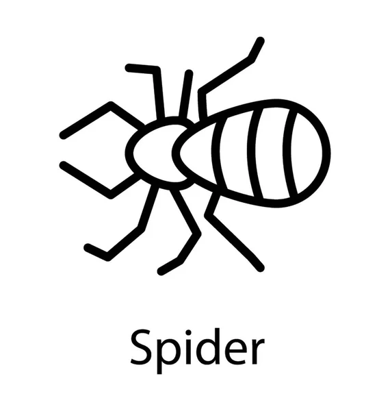 Simge Bir Böcek Sahip Uzun Heykelde Örümcek Bacağı — Stok Vektör