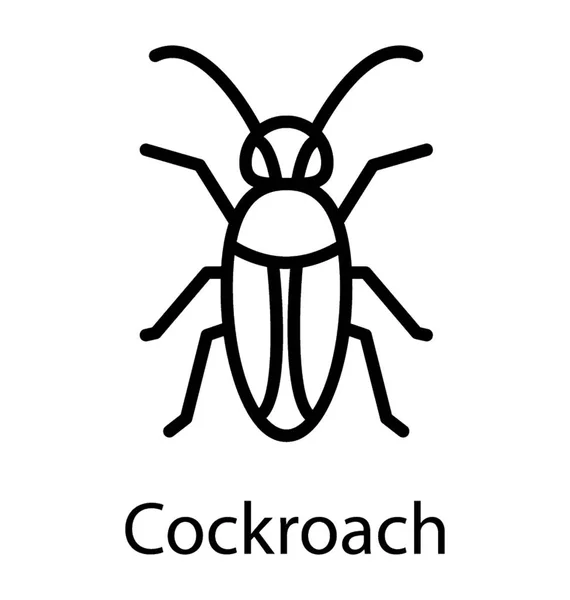 Insektensymbol Mit Sechs Langen Beinen Und Zwei Antennen Die Die — Stockvektor