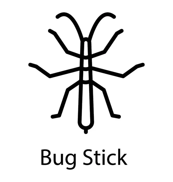 Bâton Comme Insecte Ayant Longues Jambes Représentant Des Bâtons Insectes — Image vectorielle