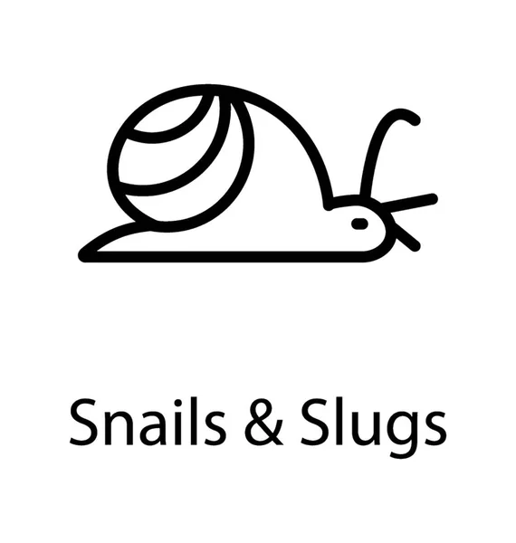 一只背上有贝壳的虫子 描绘着蜗牛 — 图库矢量图片
