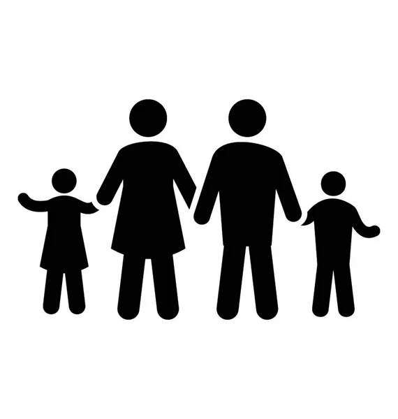 手を取り合って幸せな家庭を示すアイコン ベクトル — ストックベクタ