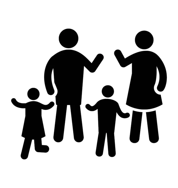 Happy Family Portrait Children Parents — Stock Vector