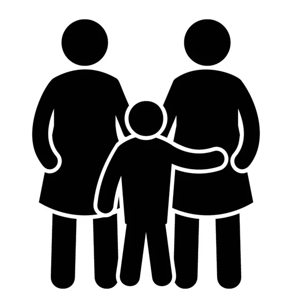 Matka Ojciec Syn Wyświetlone Ikony Członków Rodziny — Wektor stockowy