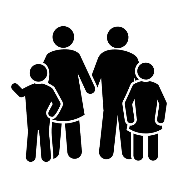 Vector Van Een Pictogram Met Een Gelukkige Familie Ouders Kinderen — Stockvector