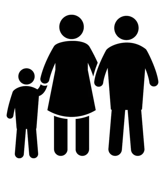 Ein Symbolvektor Der Eine Glückliche Familie Beim Händchenhalten Zeigt — Stockvektor