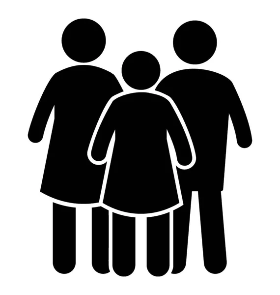 Ältere Mutter Mit Ihren Erwachsenen Kindern Eltern Ikone Grafik — Stockvektor