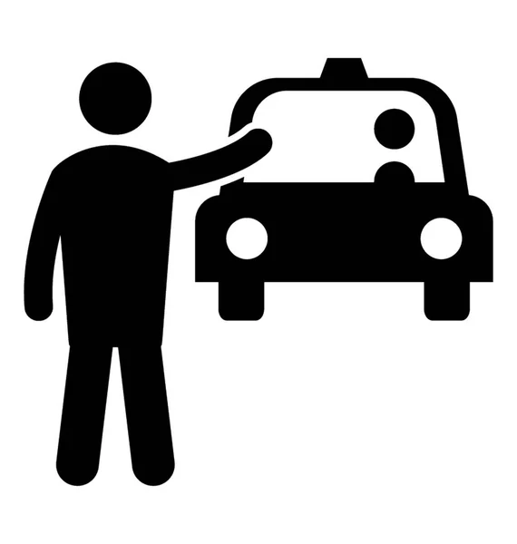 一个男人正在做手势来阻止出租车上路 — 图库矢量图片