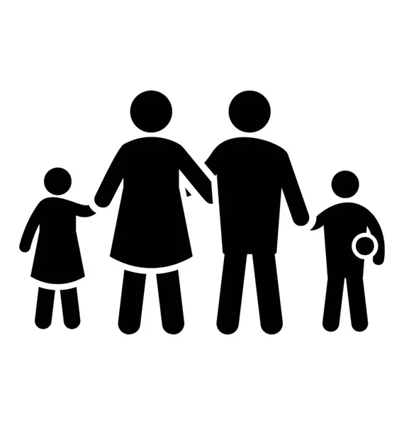 Icon Vector Showing Family Portrait Kids Parents — Stock Vector