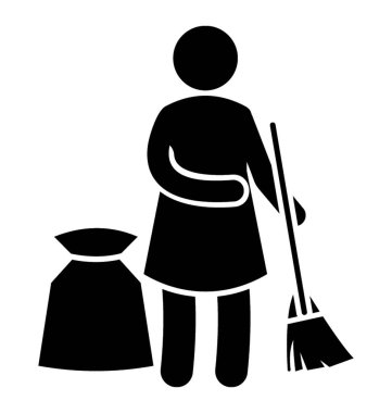 Bir gönüllü yere çöp temizleme ve torbaya koyarak