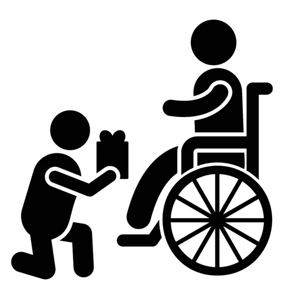 Cadeau Surprise Pour Soigner Patient Âgé Fauteuil Roulant — Image vectorielle