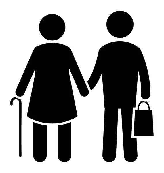 配偶的支持是由丈夫给妻子和携带行李 — 图库矢量图片