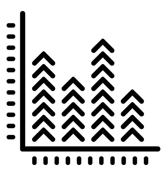 Barres Dans Graphique Avec Différentes Tailles Représentant Graphique Barres — Image vectorielle