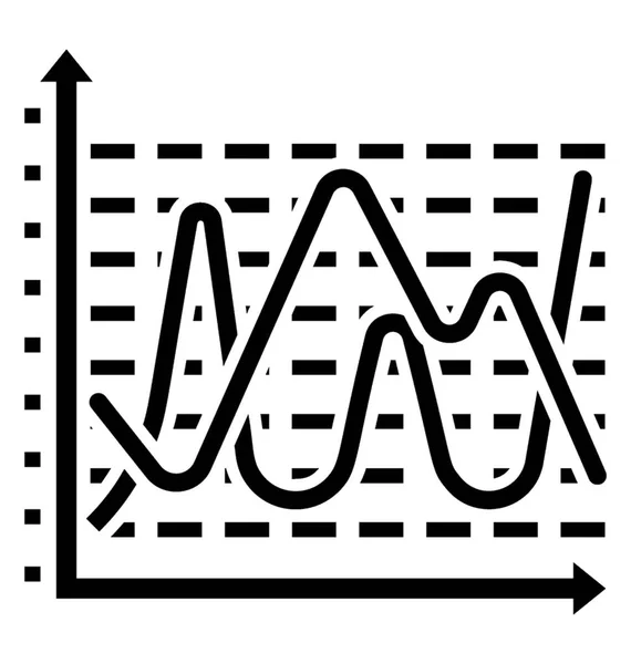 Sinüs Dalga Kavramı Gösteren Bir Grafik Kağıt Üzerinde Bir Eğri — Stok Vektör