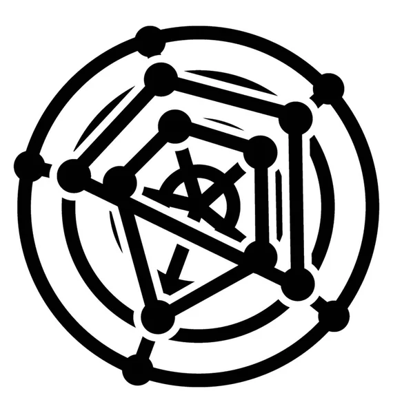 Willkürliche Meilensteine Mit Liniendiagramm Zur Konzeptualisierung Von Radardiagrammen — Stockvektor