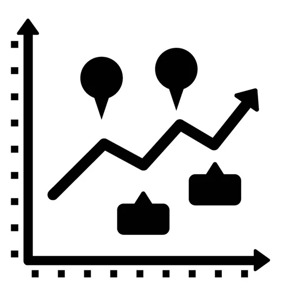 Ícone Mostrando Infográficos Gráficos Conceituando Estatística Descritiva —  Vetores de Stock