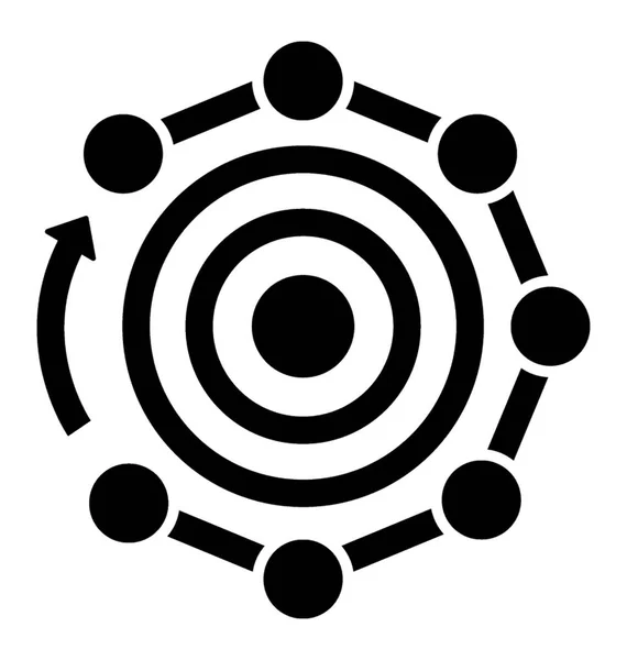 Eine Zieltafel Mit Kreisen Die Das Zieldiagramm Symbolisieren — Stockvektor