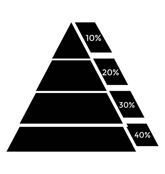 Triangle Shapes Graph Pyramid Columns Depicting Pyramid Chart — Stock Vector