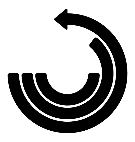 Runddiagramm Mit Halbem Pfeil Zur Konzeptualisierung Von Kreisdiagramm — Stockvektor