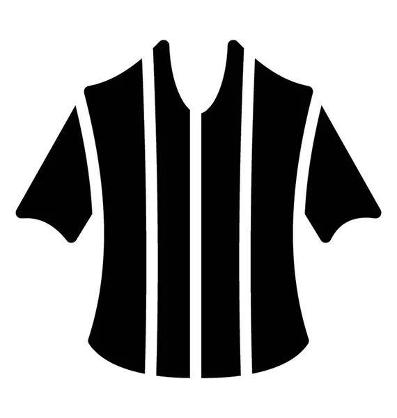 Ícono Jersey Árbitro Rayado Sobre Fondo Blanco — Vector de stock