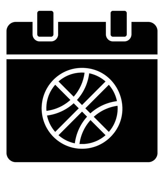 Basketball Sur Calendrier Dénotant Image Icône Pour Calendrier Sportif — Image vectorielle