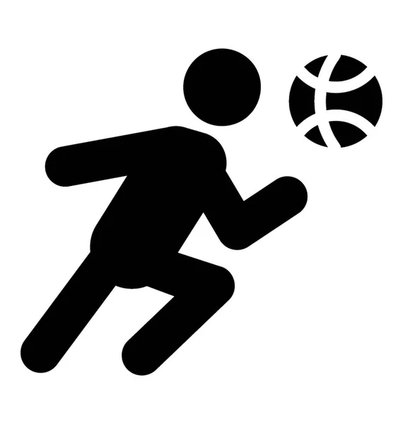 Ein Einfacher Symbolvektor Des Basketballspielers — Stockvektor