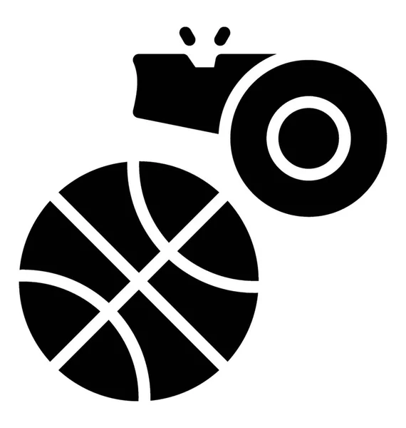 スポーツ バスケット ボール笛バスケット ボール コーチングの描いたアイコン — ストックベクタ