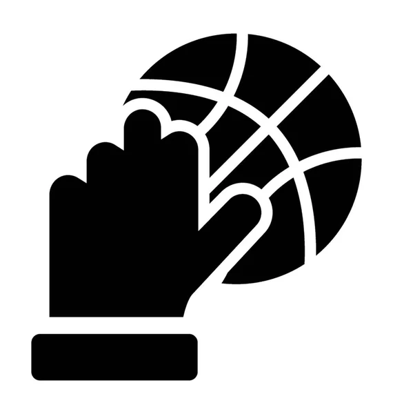 Χέρι Που Κρατά Μπάσκετ Δείχνει Εικονίδιο Για Μπάσκετ Στόχος — Διανυσματικό Αρχείο