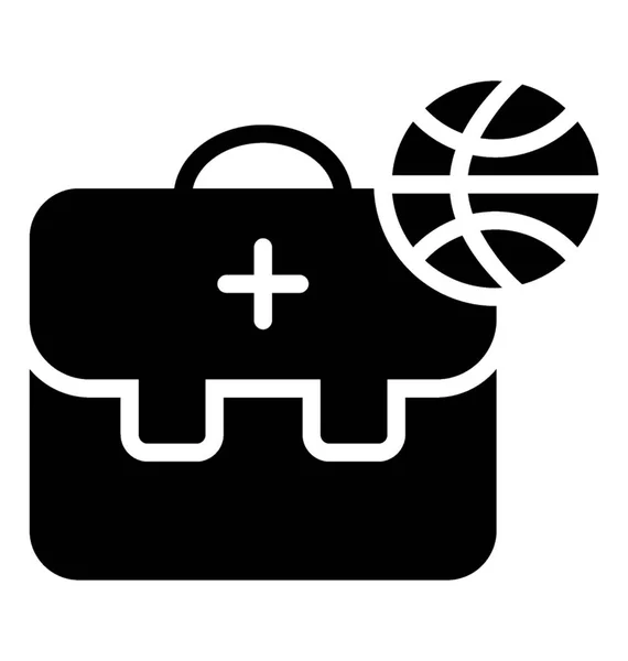 Trousse Premiers Soins Pour Basket Montrant Icône Pour Kit Médical — Image vectorielle