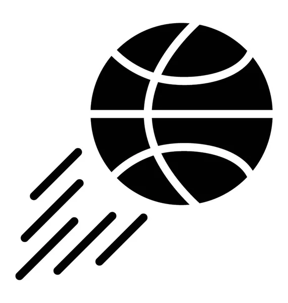 Μια Μπάλα Του Μπάσκετ Χτύπησε Απομονωμένες Γλύφου Εικόνα Διάνυσμα — Διανυσματικό Αρχείο
