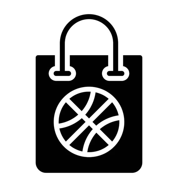 Einkaufstasche Mit Basketball Ist Symbol Für Basketballtasche — Stockvektor