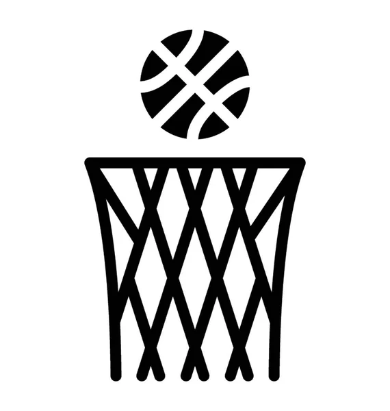 Basketballkorbnetz Mit Basketball — Stockvektor