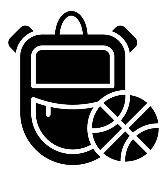 Basketbol Spor Çantası Sırt Çantası — Stok Vektör