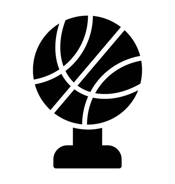 Icono Trofeo Baloncesto Dorado Sobre Fondo Blanco — Archivo Imágenes Vectoriales