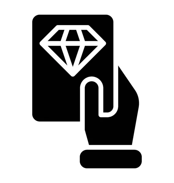 Hand Hält Diamant Karte — Stockvektor
