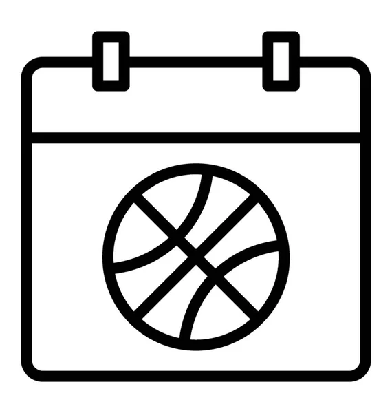 Basket Kalendern Som Betecknar Ikonbild För Sport Kalender — Stock vektor