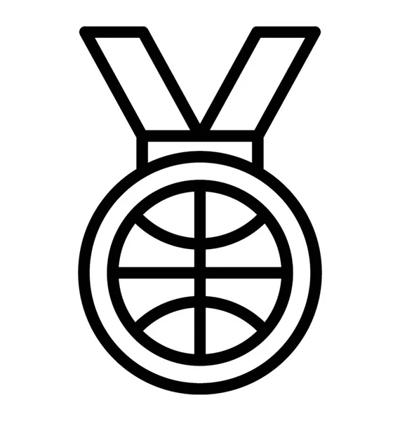Medalla Baloncesto Simbólica Victoria Éxito — Archivo Imágenes Vectoriales