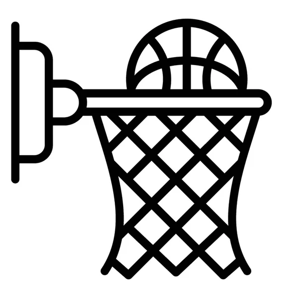 Basketballkorbnetz Mit Basketball — Stockvektor