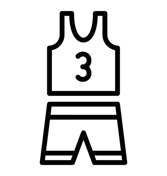 Shorts Sport Avec Gilet Numéroté — Image vectorielle