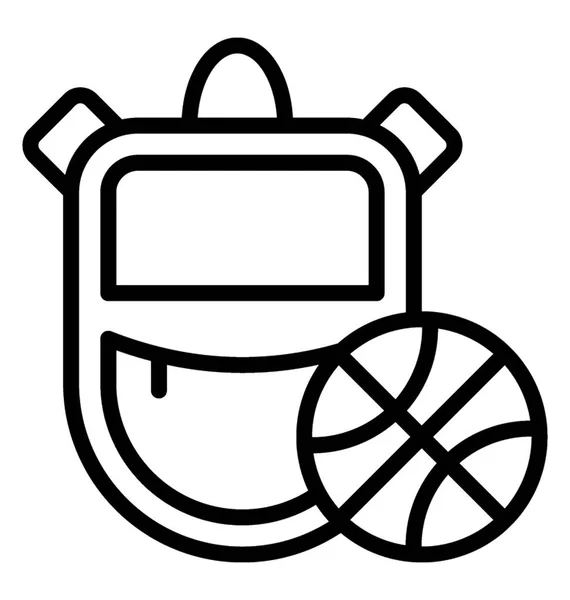 Sac Dos Avec Basket Sac Sport — Image vectorielle