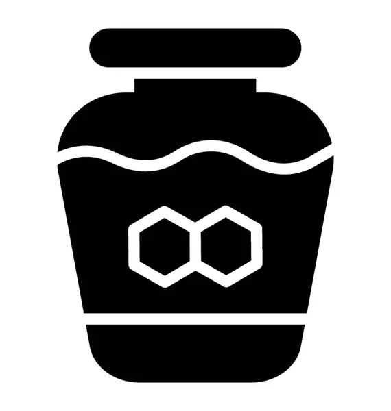 Honigglas Auf Weißem Hintergrund — Stockvektor