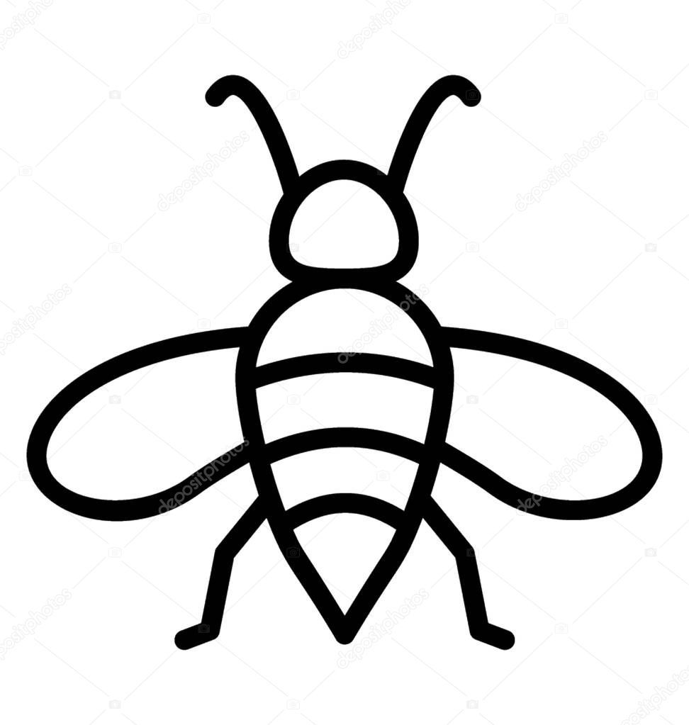 A cute cartoon character of honey bee