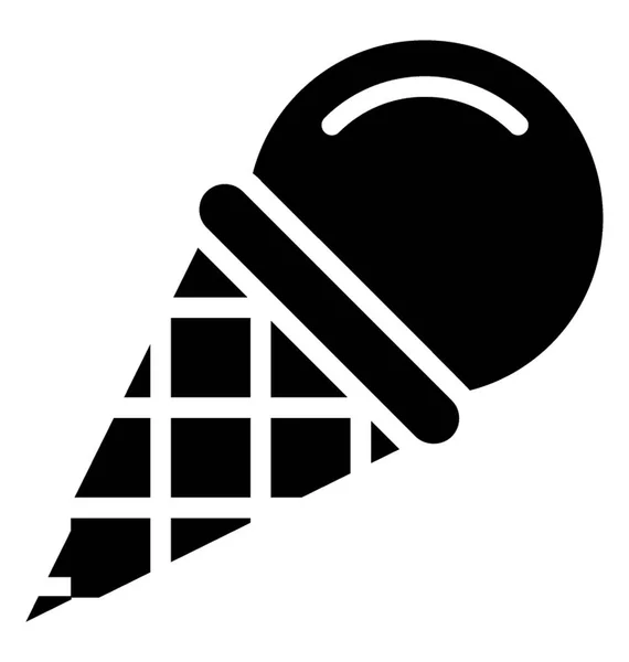 Заморожений Продукт Харчування Вафельному Конусі Конус Морозива — стоковий вектор