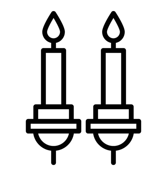 Дизайн Піктограм Лінії Спалювання Свічок — стоковий вектор