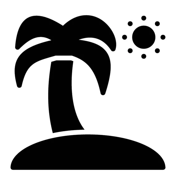 Místo Pláž Palmou Tropické Místo — Stockový vektor
