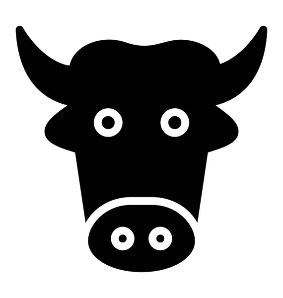 Animal Con Cuernos Toro — Vector de stock