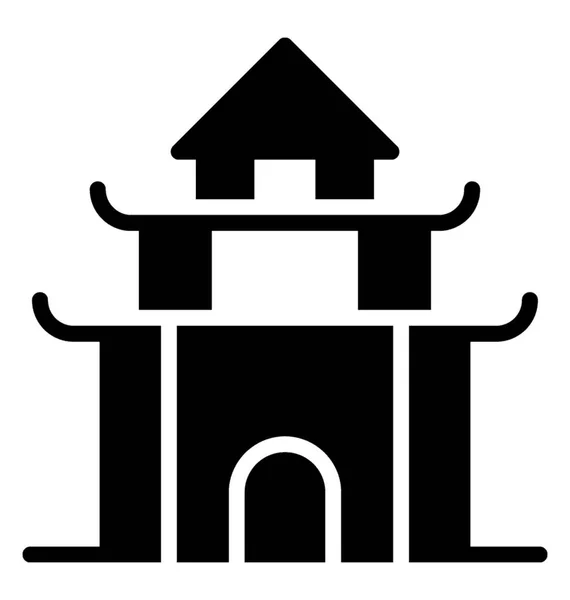 Temple Thaï Connu Sous Nom Temple Bouddhiste — Image vectorielle
